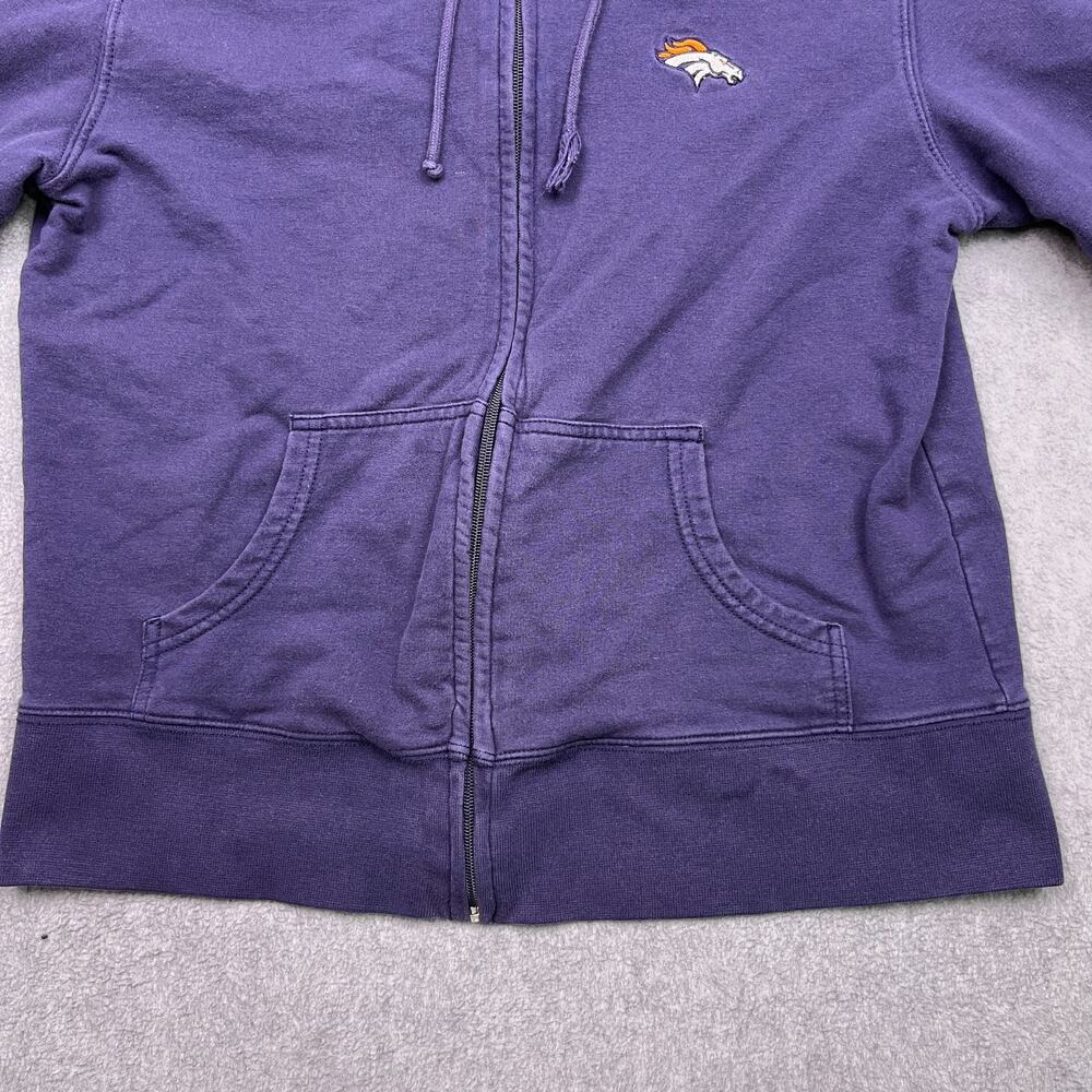 Reebok Denver Broncos Hoodie Mens Small Blue Football NFL Full-Zip Sweatshirt - Picture 7 of 11